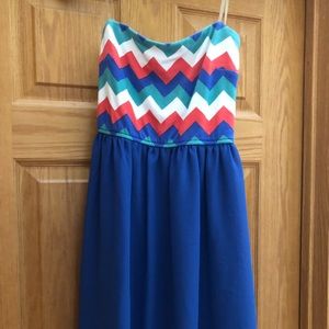 Short Blue/Multi Dress